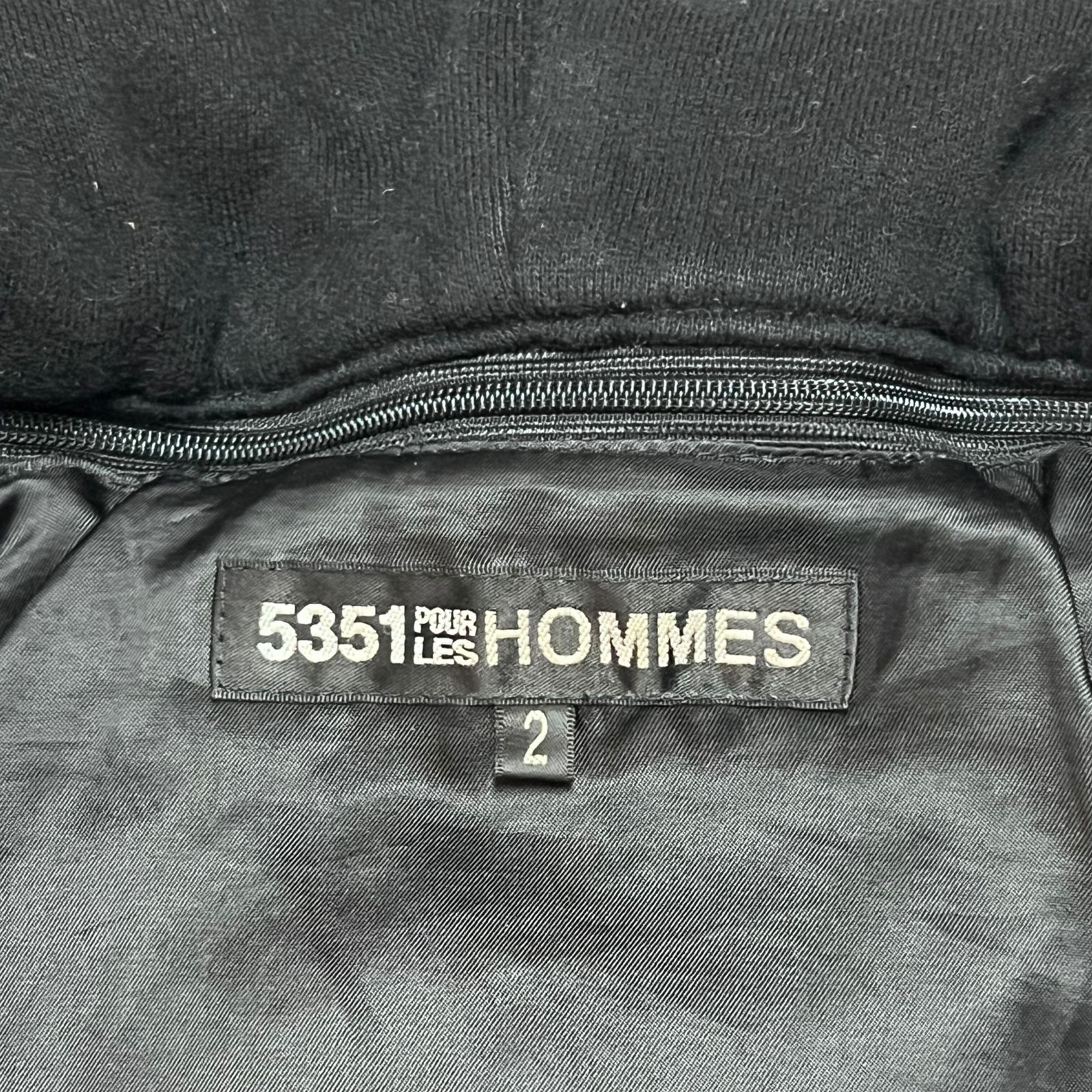 5351 POUR LES HOMMES Leather Hooded Down Jacket - メルカリ