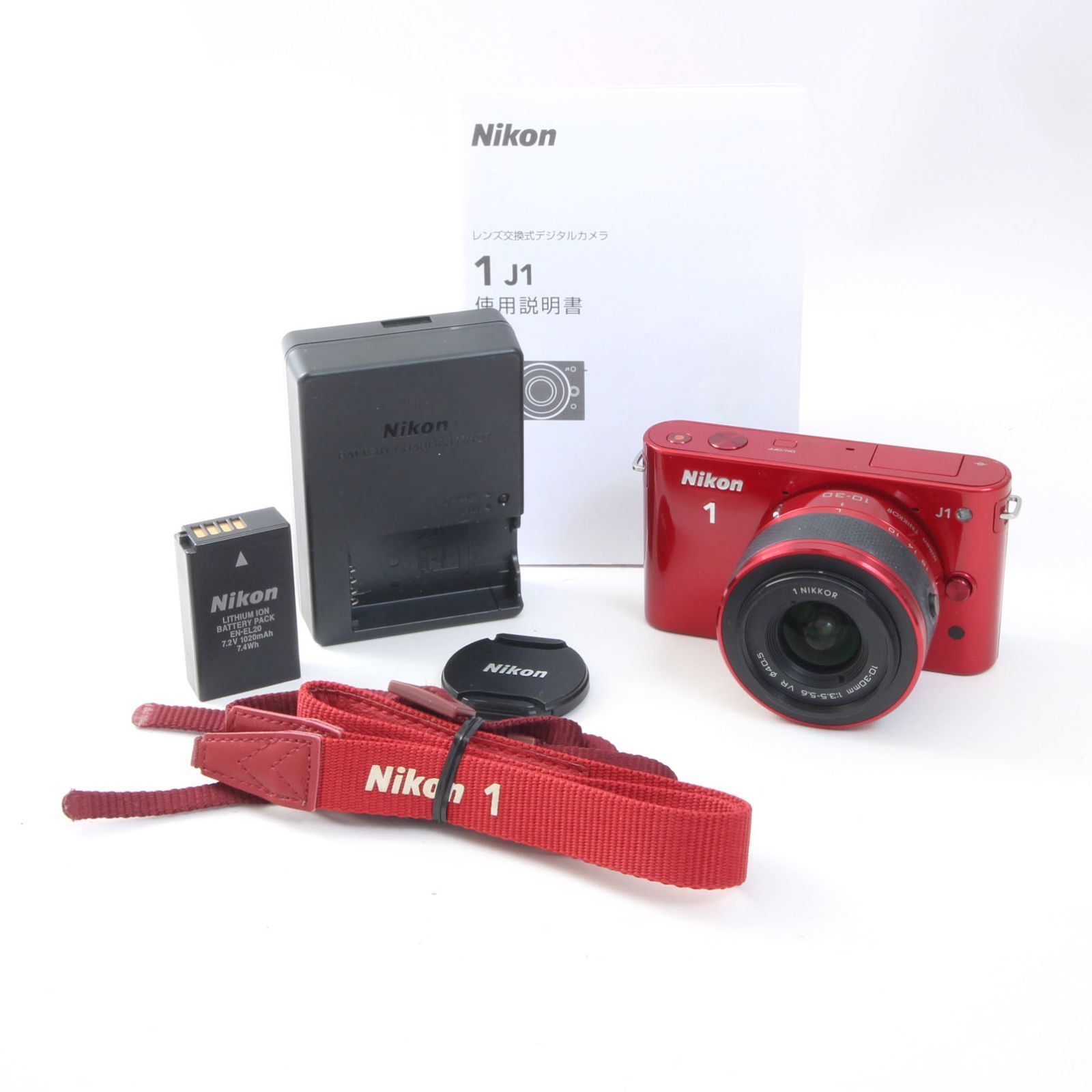 G30M NIKON J1 10-30 mmレンズキット 美品 Nikon1 J1 レッド10-30mm レンズ