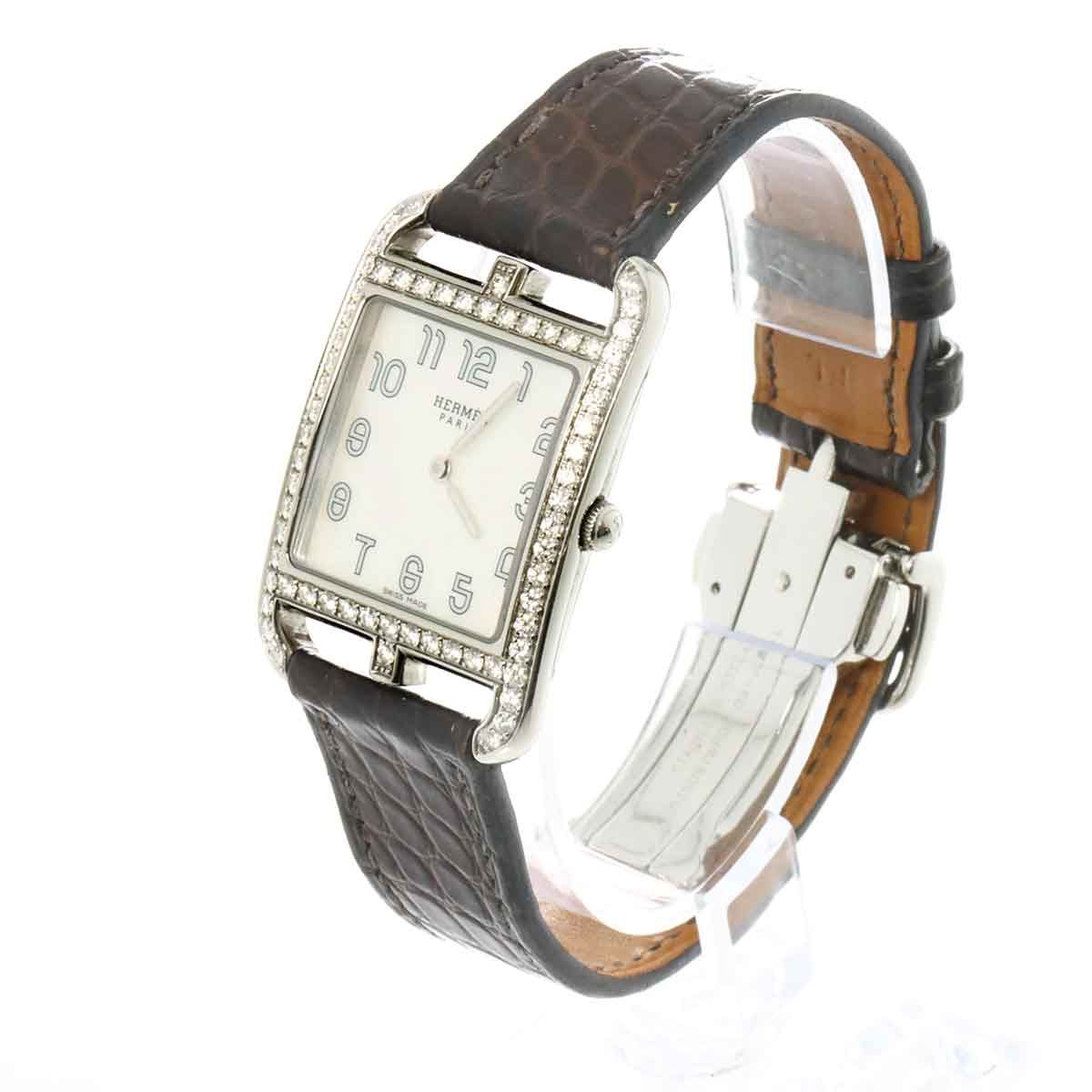 エルメス HERMES ケープコッド CC2 730 ダイヤベゼル レディース