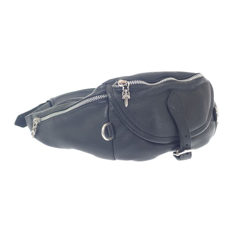 クロムハーツ CHROME HEARTS スナットパック 2232-304-7200-0900 ボディバッグ レザー ブラック メンズ Bランク
