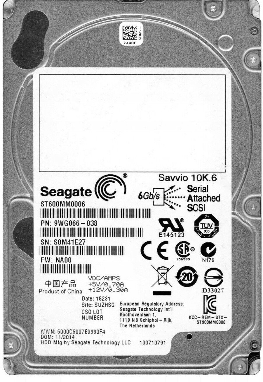 FESTPLATTE SEAGATE 600GB Savvio 10K.6 ST600MM0006 10000/min SAS 16MB  2.5