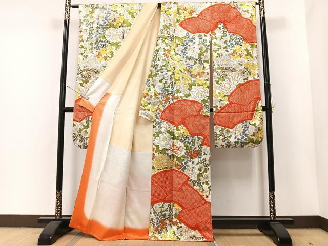 平和屋着物□豪華振袖 駒刺繍 絞り 鼓花文 金彩 正絹 逸品