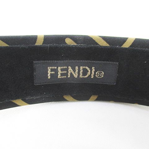 フェンディ FENDI カチューシャ ヘアバンド 黒系 ブラック 文字