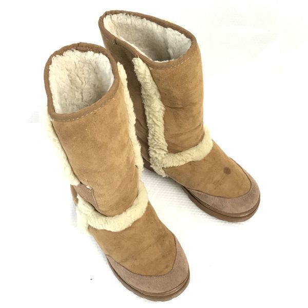 Warmbat Australia シープスキン 本革 ムートンブーツ UK W 4 22.5-23.0 茶 BROWN ロング WB 71-4