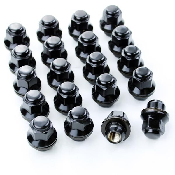 ホイールナット 24個 平座ナット P1.25 日産 純正 ホイール 用 シャンク径 20mm ストレートナット 39mm 21HEX ブラックナット WP