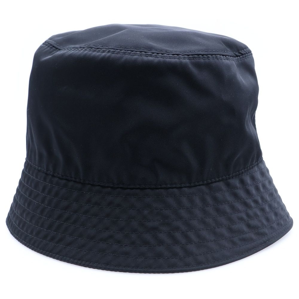 PRADA プラダ トライアングルロゴ プレート ナイロンバケットハット 帽子 ブラック