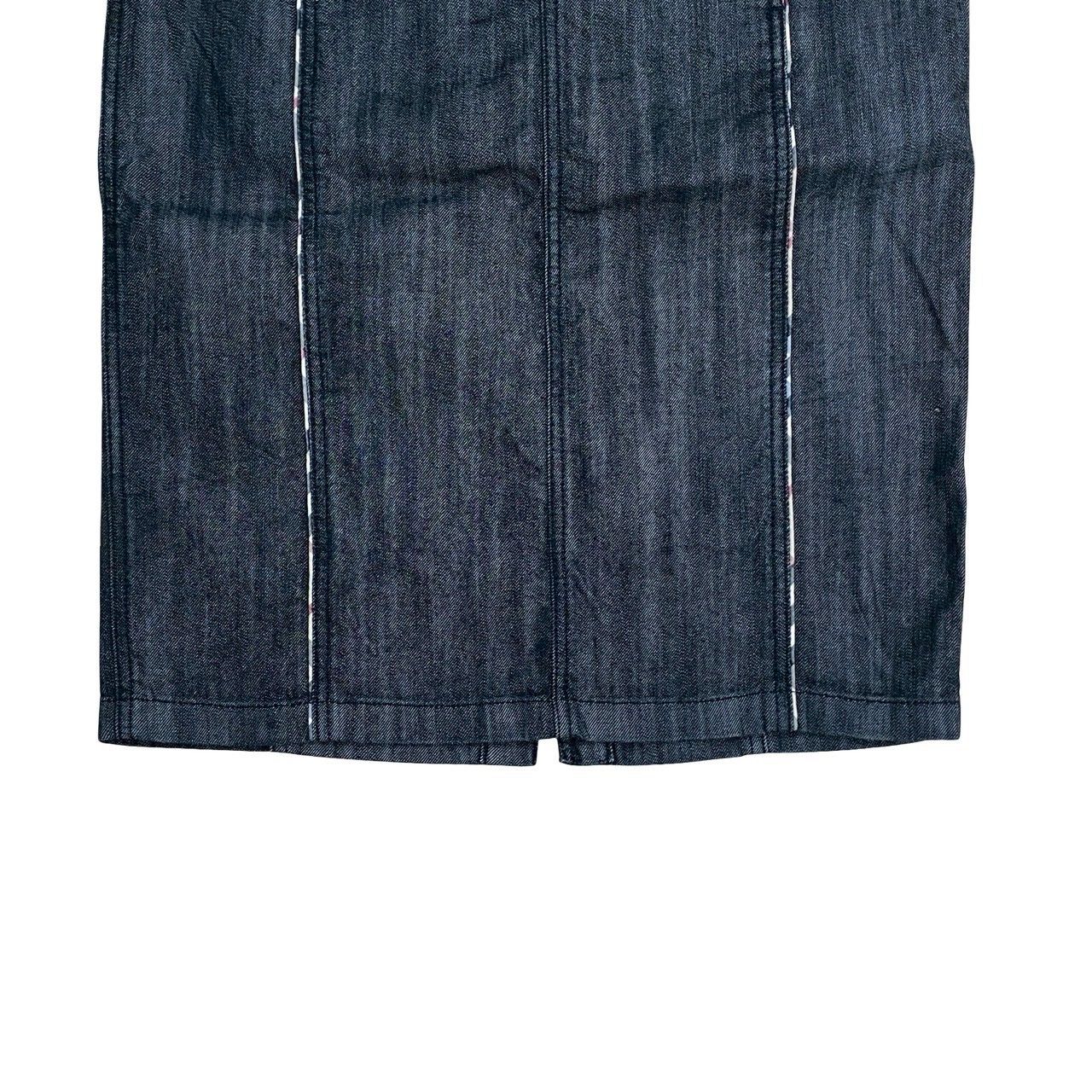 BURBERRY LONDON バーバリー ロンドン ノバチェック デニム タイト スカート 44サイズ レディース ブラック 134-7 GULLKHAN_COM