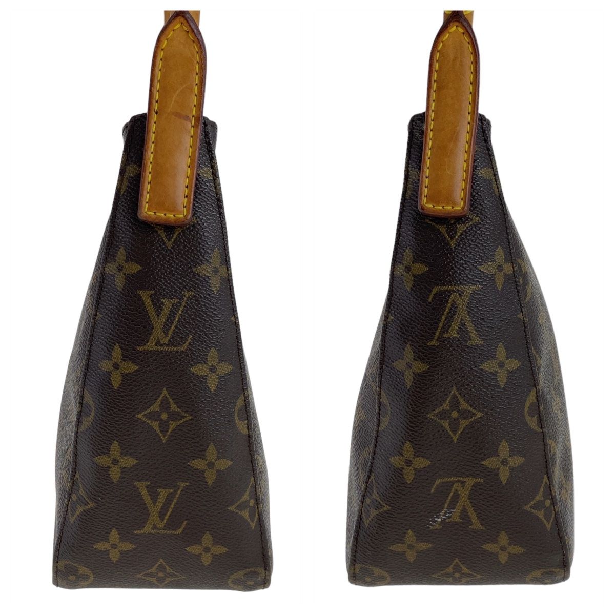 極 美品 ルイヴィトン モノグラム レザー ワン ショルダーバッグ ブラウン LOUIS VUITTON ルイヴィトン モノグラム ルーピングMM ブラウン