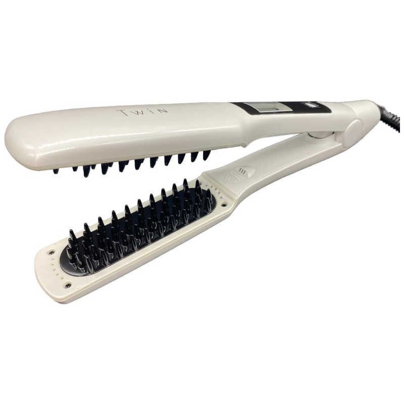 送料無料 ♥ 未開梱 ネクストイノベーション ブラシヘアアイロン Twin ツイン 130℃～230℃ 海外対応 交流 コード 式 ホワイト SM3038T-W