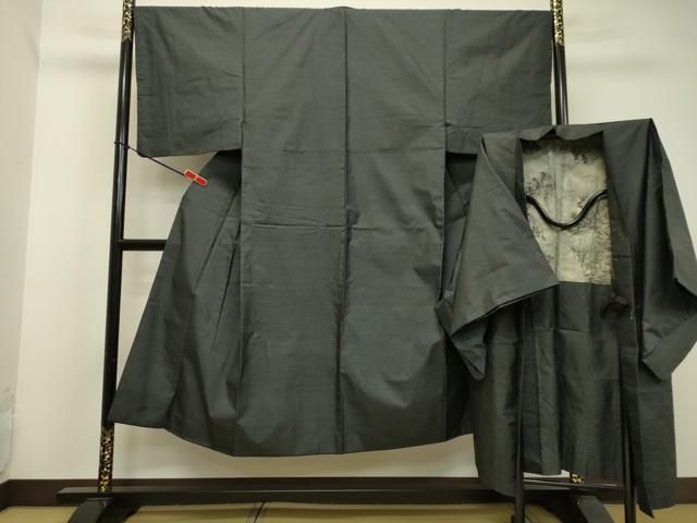 平和屋着物●男性　本場大島紬　アンサンブル　100亀甲　総詰め　正絹　逸品　DAAU0718tw 平和屋着物○男性 本場大島紬 アンサンブル 100亀甲 総詰め 正絹 逸品