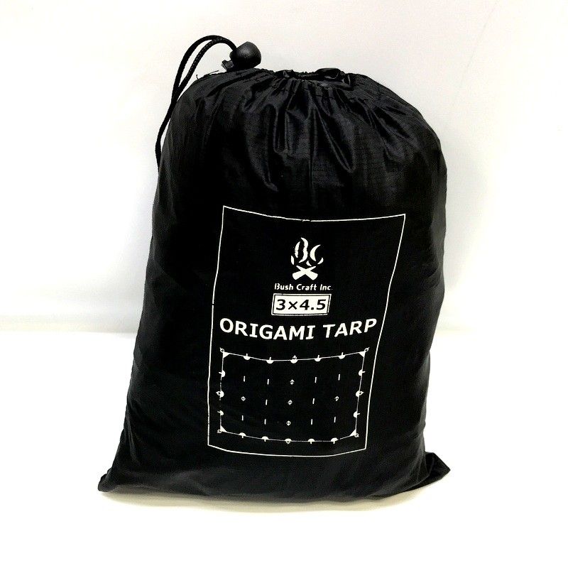 Bush Craft ORIGAMI TARP 4.5×3 テント タープ アウトドア キャンプ BBQ ブラック ブッシュクラフト ◇TA2253