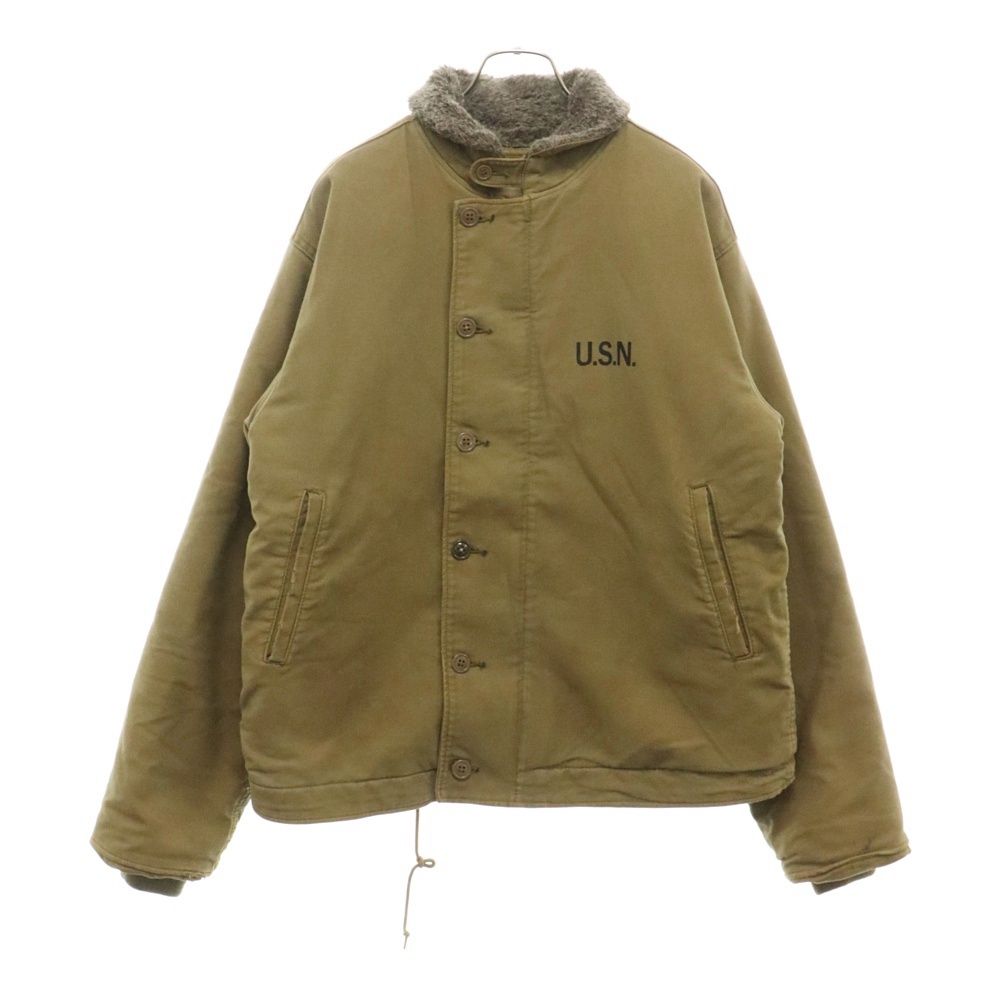 VINTAGE (ヴィンテージ) 60S VINTAGE USN US NAVY ユーエスネイビー ヴィンテージ SCOVILL GRIPPER ZIP N-1 デッキジャケット 裏地ボア カーキ