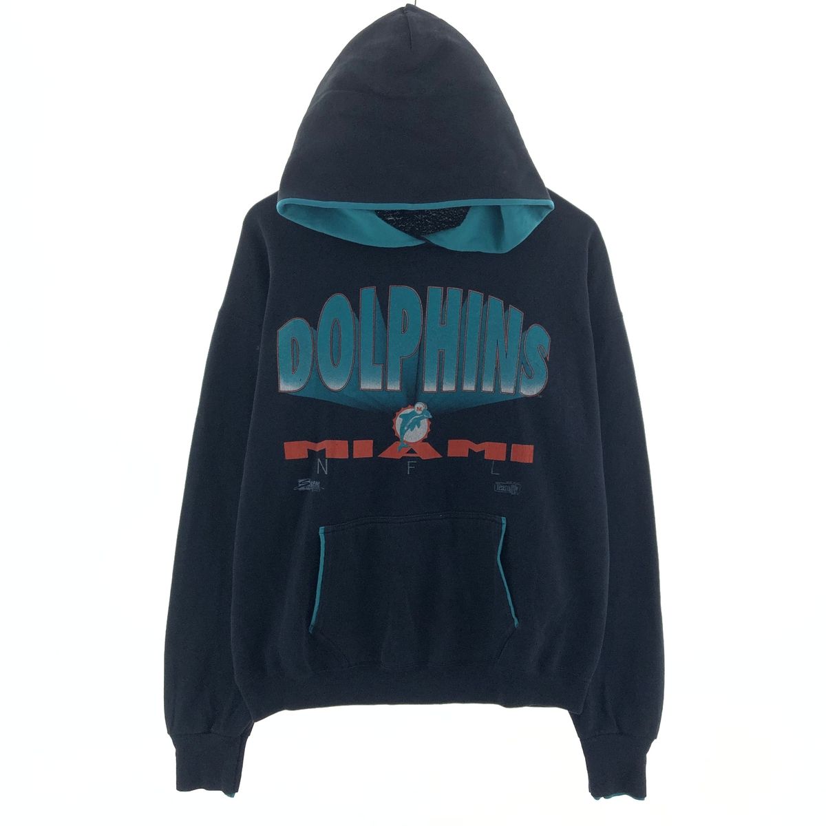 【古着】フロントロウ スウェットパーカー NFLドルフィンズ USA製 90s 古着】フロントロウ スウェットパーカー NFLドルフィンズ USA製