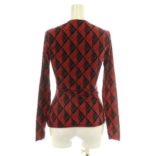 マリーンセル MARINE SERRE Tシャツ カットソー 長袖 総柄 S 赤 レッド  