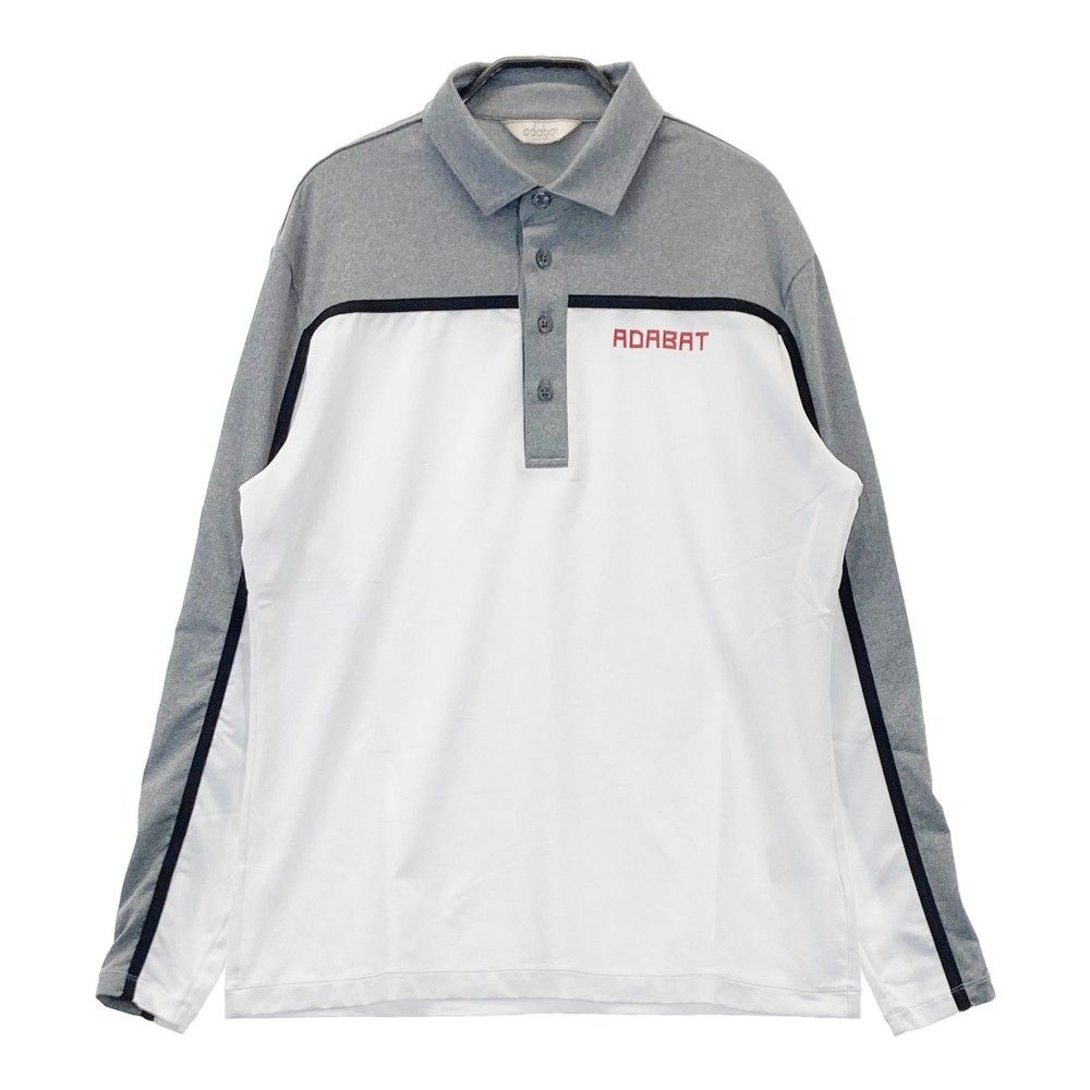 サイズ：48 ADABAT アダバット 長袖ポロシャツ ホワイト系