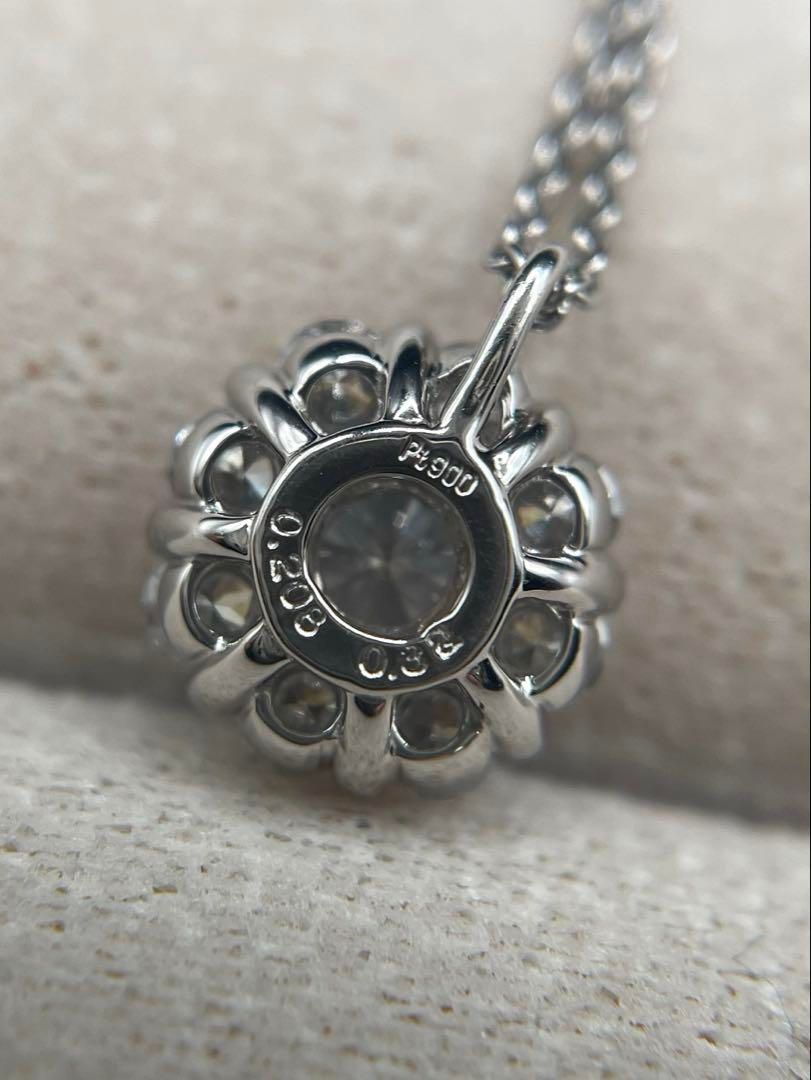 JQ331☆高級 ダイヤモンド0.528ct プラチナ ネックレス 鑑定付