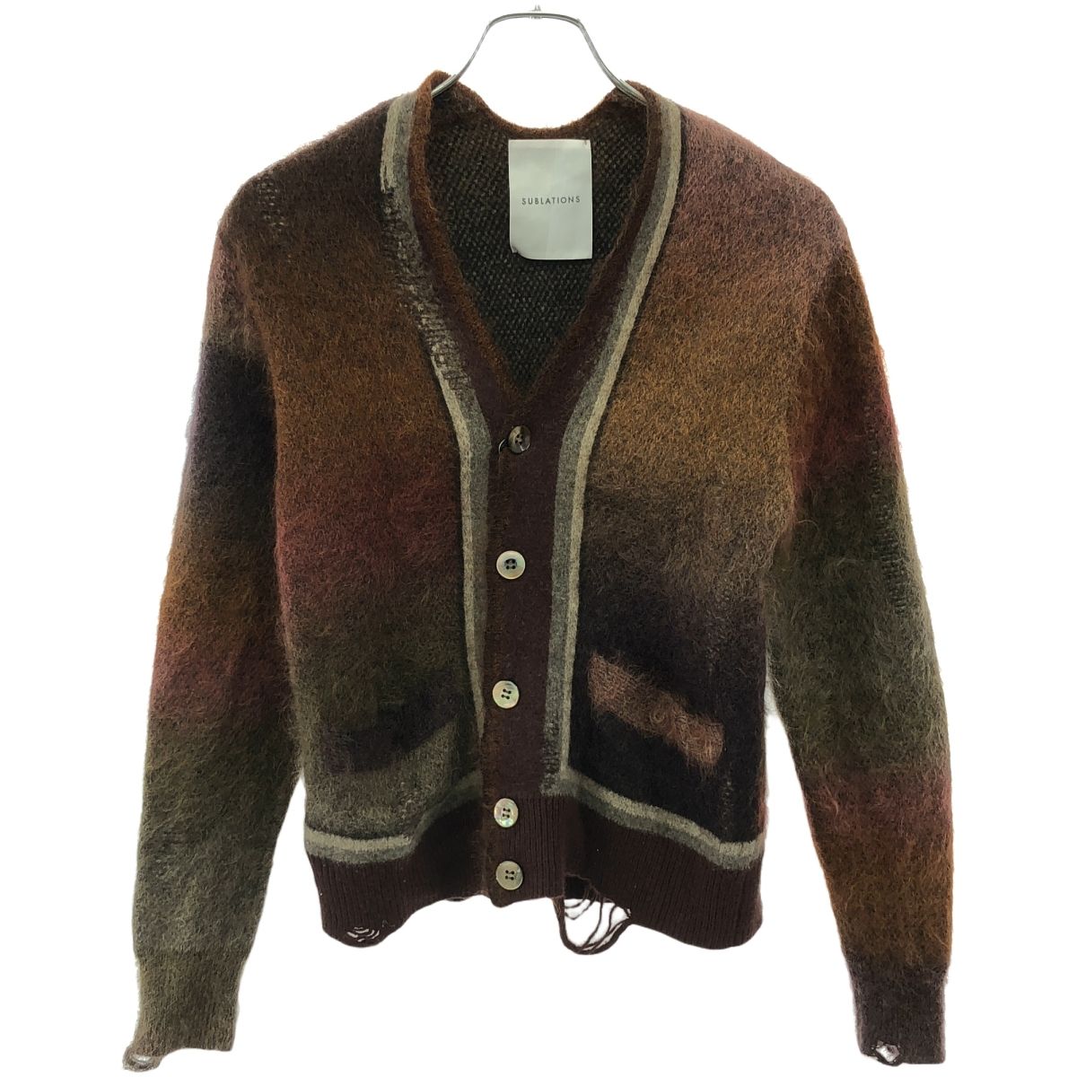 SUBLATIONS アーガイルモヘアカーディガン SUBLATIONS アーガイルモヘアカーディガン ARGYLE LOW SILHOUETTE