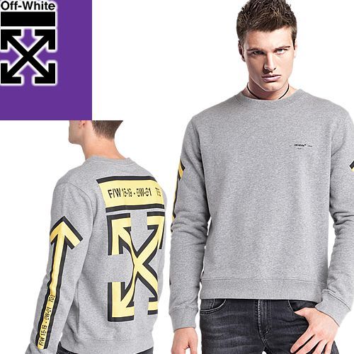 オフホワイト OFF-WHITE トレーナー スウェット メンズ ブランド 大きいサイズ グレー GREY ARROWS CREWNECK - メルカリ