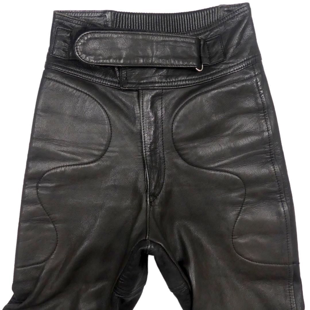 即決☆TOP RIDER☆メンズM レザーライディングパンツ 黒 本革