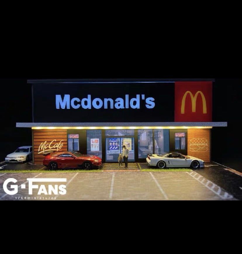 新品未使用 1/64 スケール ジオラマ ガレージ マクドナルド