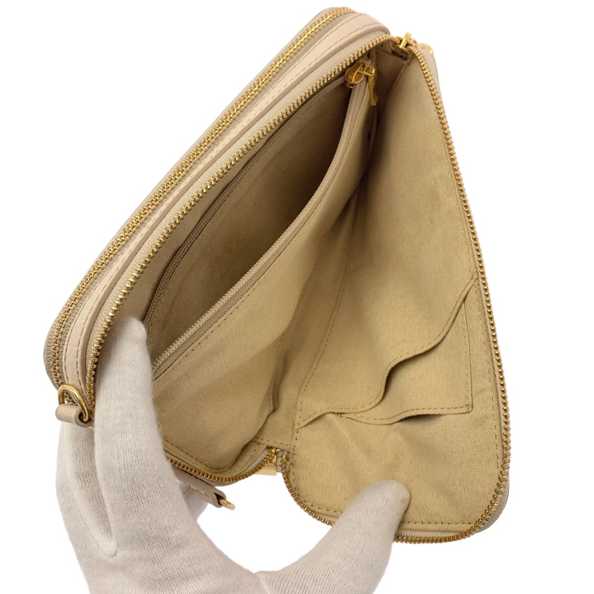 ATAO アタオ 2way アミュレット ケリー ウォレット スマホ ショルダーバッグ ポシェット ベージュ系 レディース DECORATOM_COM_BR