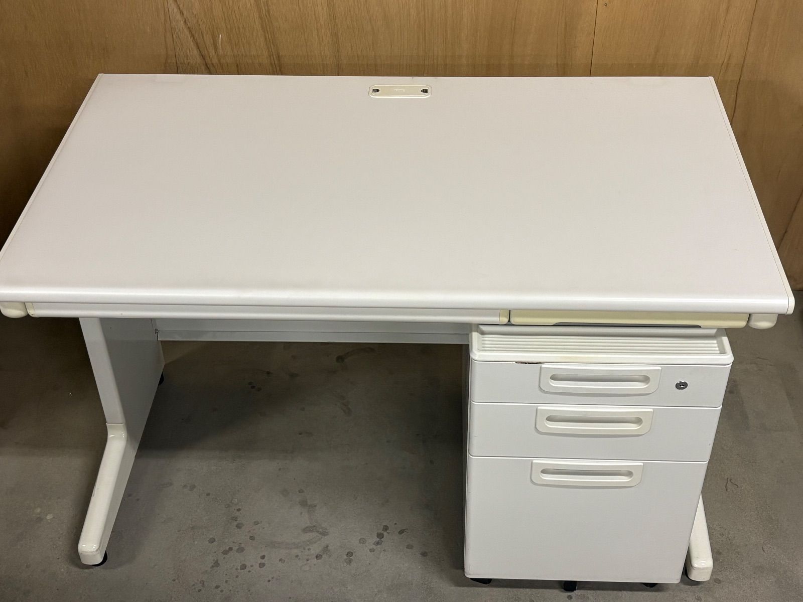 GK109 山口県下松市より 平机 ワゴン プラス 幅120cm 奥70cm 高70cm オフィス家具