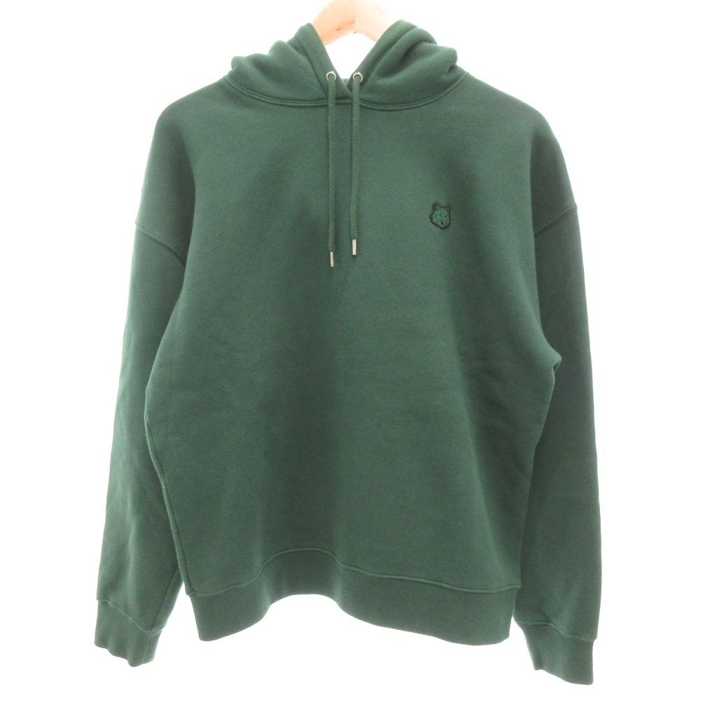 メゾンキツネ MAISON KITSUNE BOLD FOX HEAD PATCH COMFORT HOODI プルオーバー パーカー フーディー 裏起毛 L 緑 グリーン UO