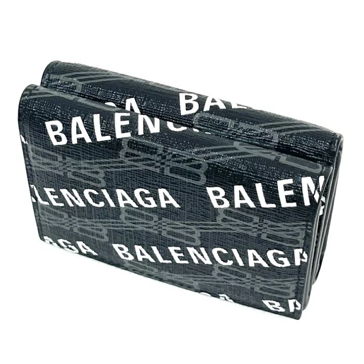 新品未使用品BALENCIAGA三つ折り財布 ブラック594312 正規品約80g