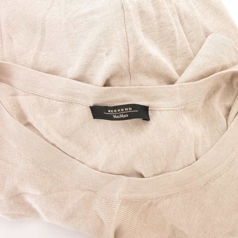 MAX MARA WEEK END LINE◆ニット・セーター(薄手)/M/リネン/BEG/無地/53610801 MAX MARA WEEK END LINE ニット・セーター -(M位) 【古着】【中古】