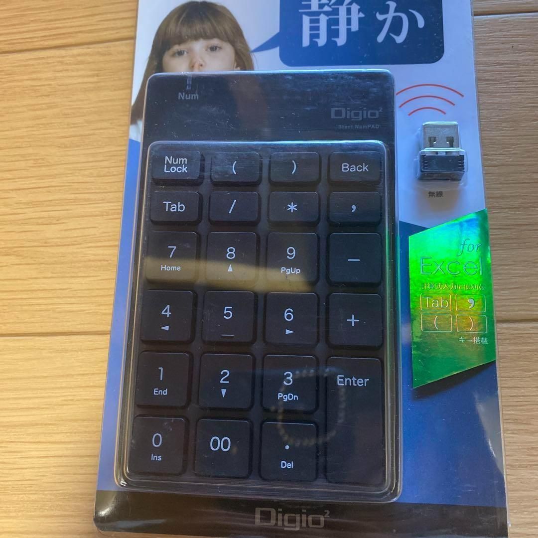 未使用・未開封品)Digio2 ワイヤレステンキーボード 静音 ブラック