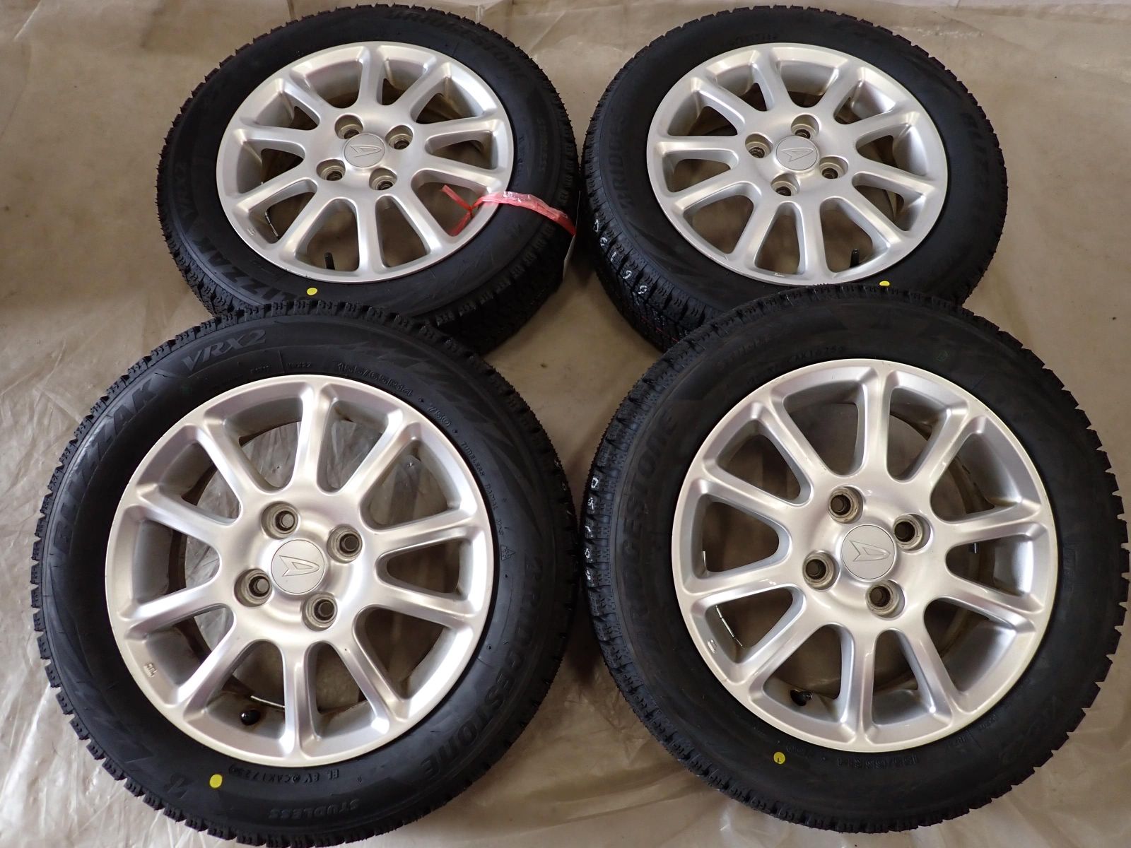 冬 製 4本 会社宛 155 65R14×4.5J 75Q ブリヂストン ブリザック VRX2 ダイハツ 純正 アルミ ウェイク タント NO D6199 MERCADOAVALIA_COM_BR