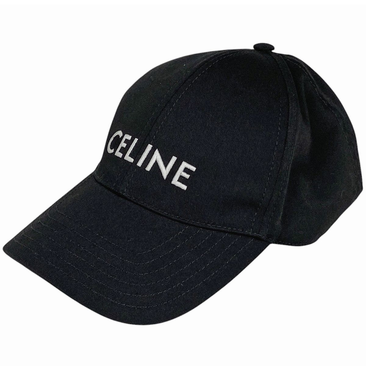 セリーヌ CELINE ロゴ キャップ ベースボールキャップ 帽子 キャップ ポリエステル 綿 ブラック レディース