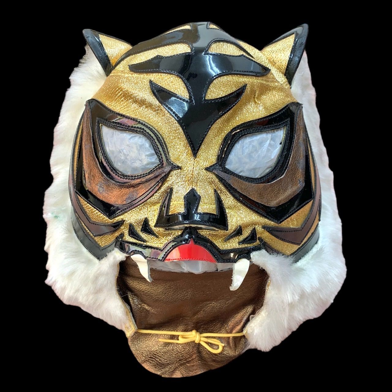 品 4代目タイガーマスクバージョン 金ラメ 黒エナメル 白牙 白髭 セミレプリカ ビンテージ ヒロ-マニア館製 比較的ダメージなく です AYA