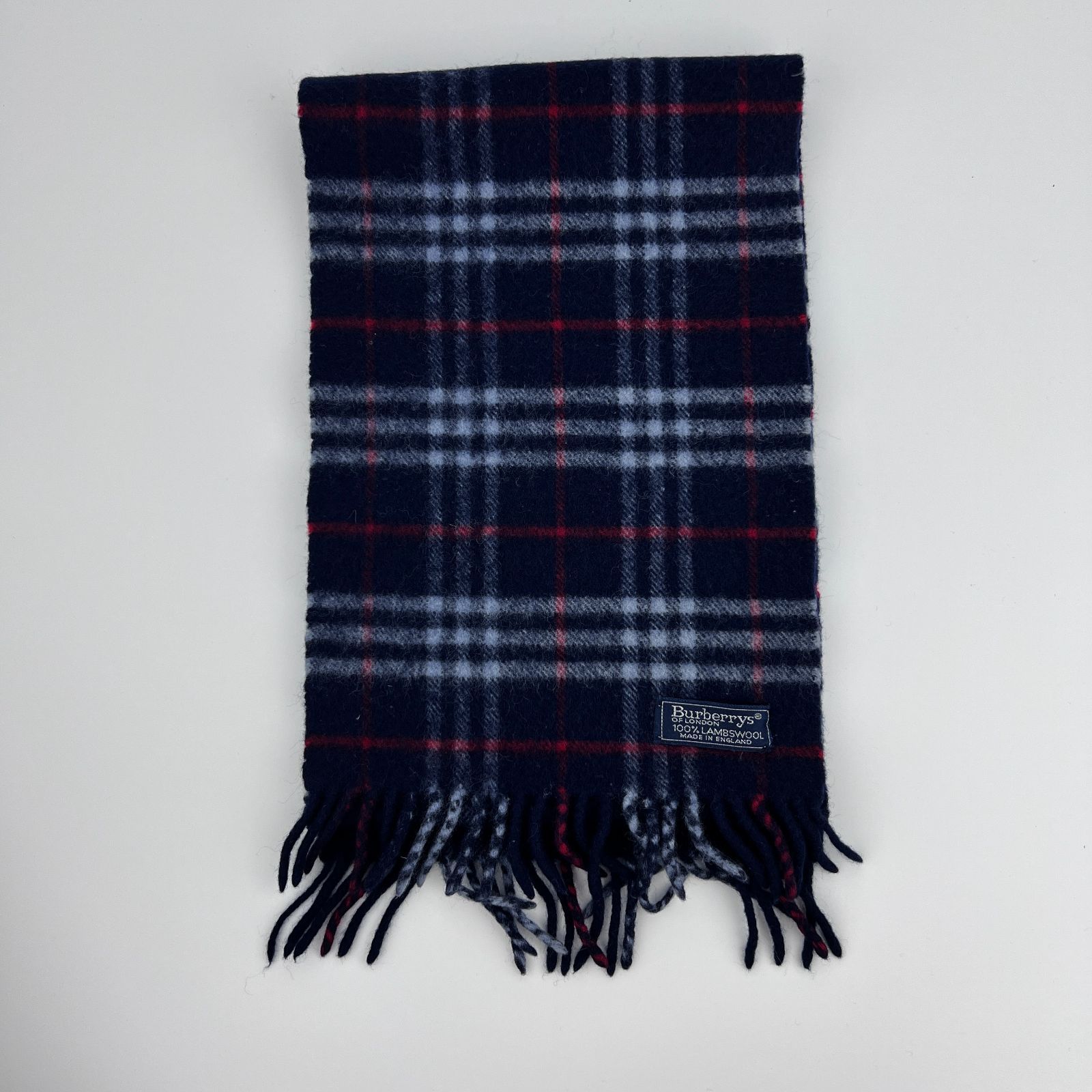 新品 バーバリー マフラー LAMB WOOL ノバチェック 色:ネイビー系 Burberrys バーバリー ラムウール マフラー ロング ノバチェック
