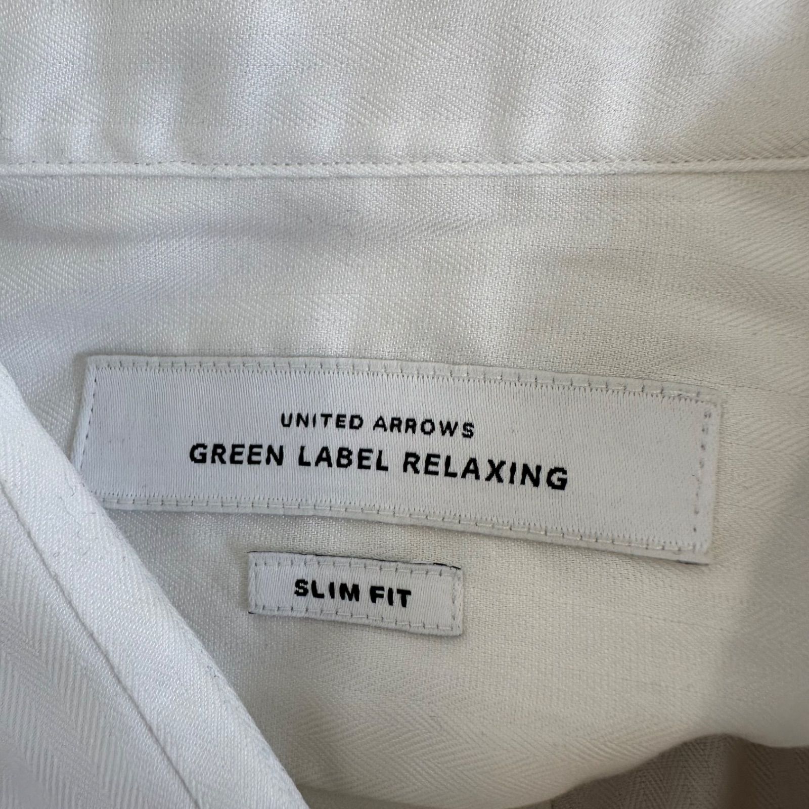 Z798 【美品】GREEN LABEL RELAXINGグリーンレーベルリラクシング　ワイシャツ　ホワイト　メンズ　43サイズ