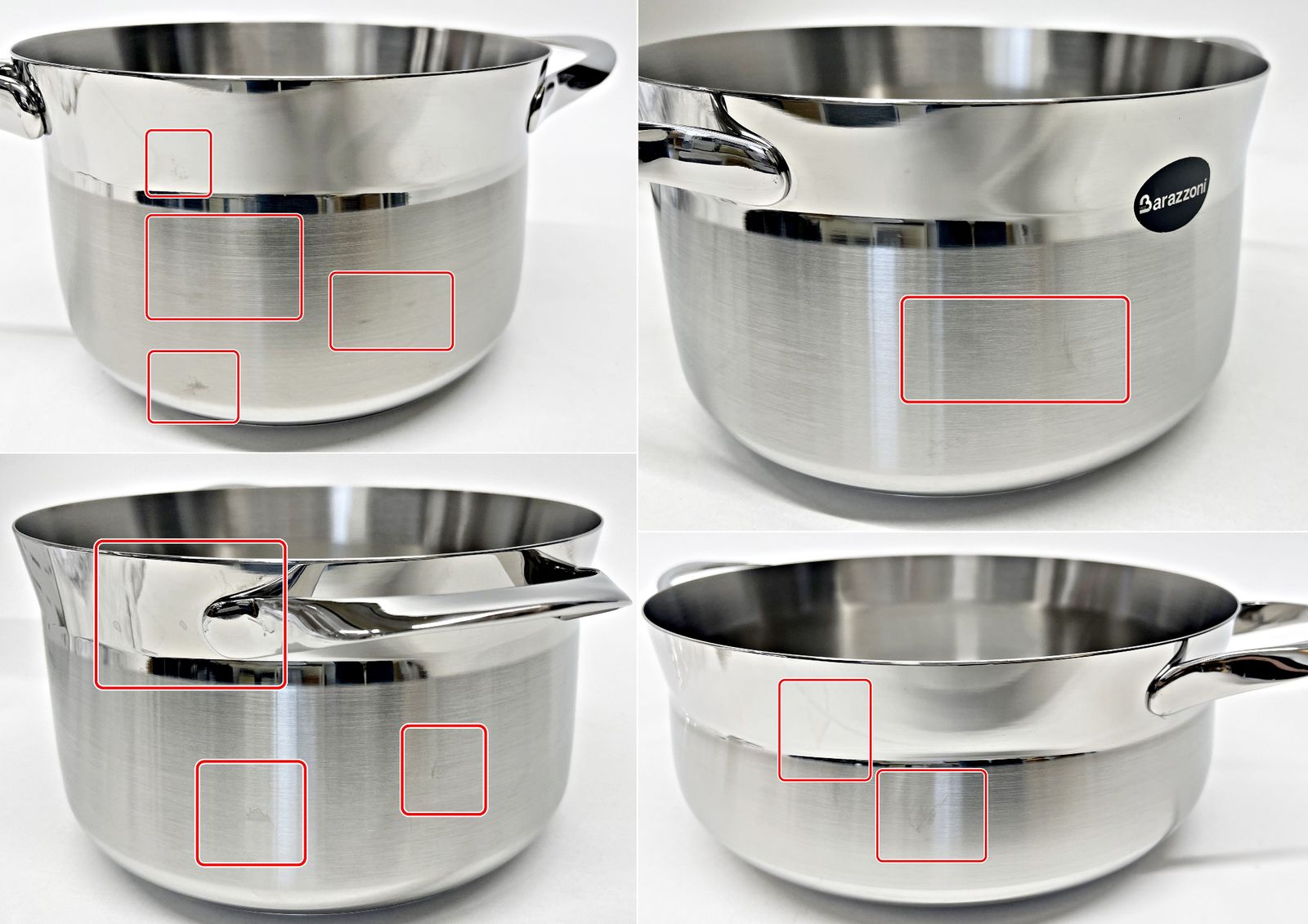 訳あり Barazzoni 鍋 ふた セット 6点 MY LADY シルバー ML-S3-L 両手  