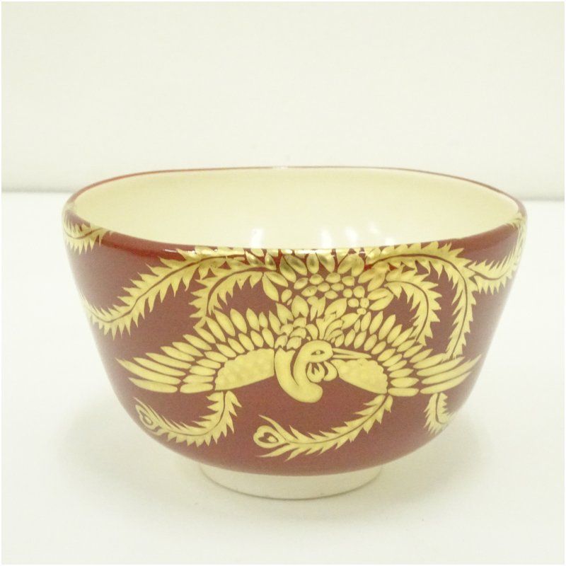京焼 炭山窯 和泉寛斎造 金襴手鳳茶碗 共箱 茶道 抹茶 おしゃれ 抹茶茶碗 抹茶碗 和食器 レトロ 茶器 骨董 茶わん 茶会 茶の湯