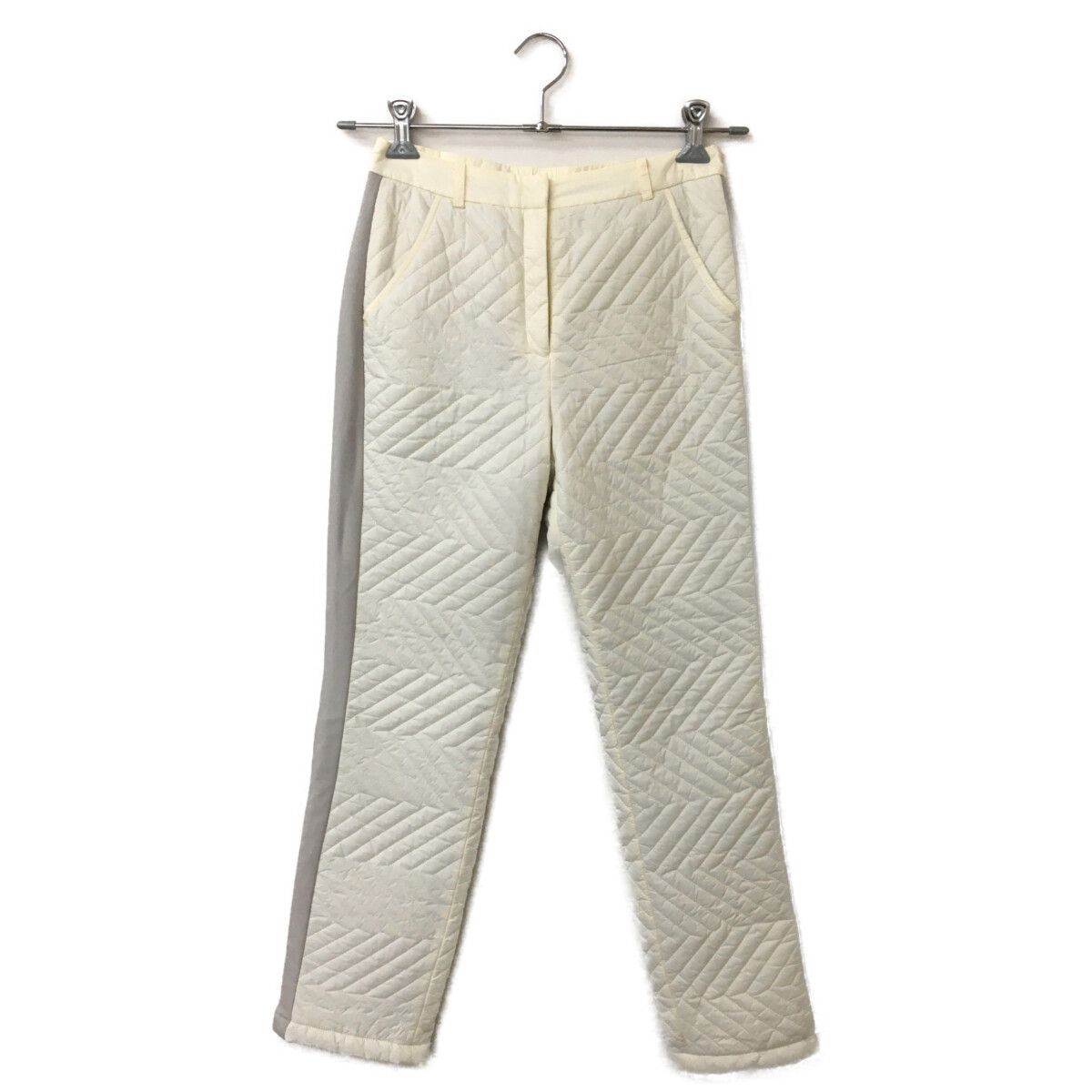 中古 レディース ランバンスポール LANVIN SPORT パンツ 38(M) 白系 アイボリー ロングパンツ 防寒 銀色裏地 中綿入り