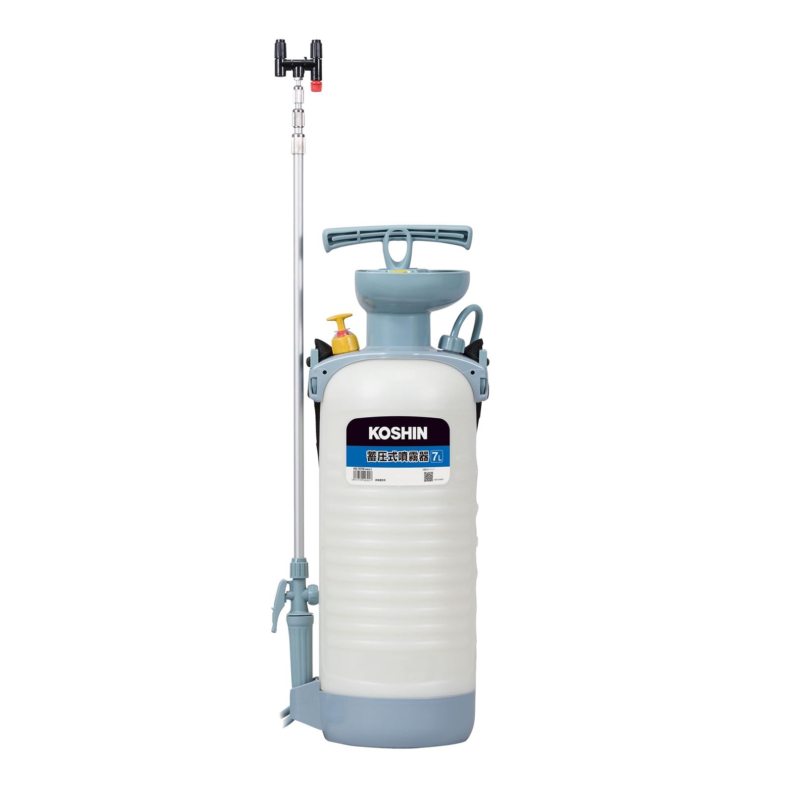 工進 KOSHIN 蓄圧式 噴霧器 タンク 7L ミスターオート HS-707W 伸縮 4段 ノズル 噴口 2個 Wピストン 防除 消毒 散布