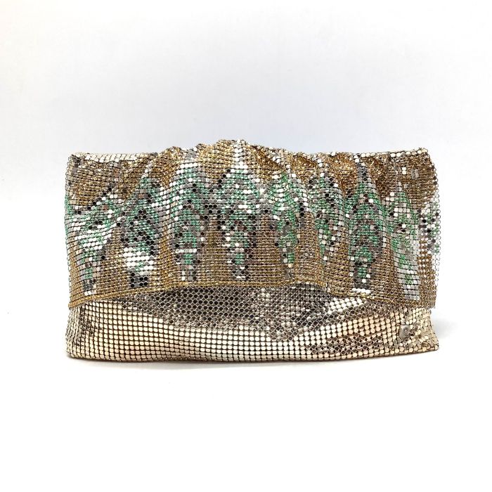 PIERRE CARDIN ピエール カルダン ロゴ ラメ シルバー チェーン ショルダー バッグ eY0493N