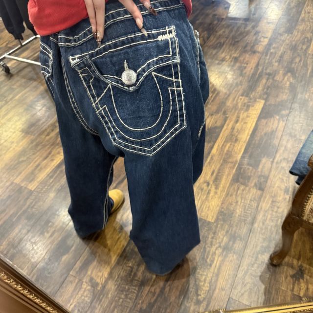 【美品】トゥルーレリジョンストレートデニム太ステッチ トゥルーレリジョン 極太ステッチ デニム true religion 00s