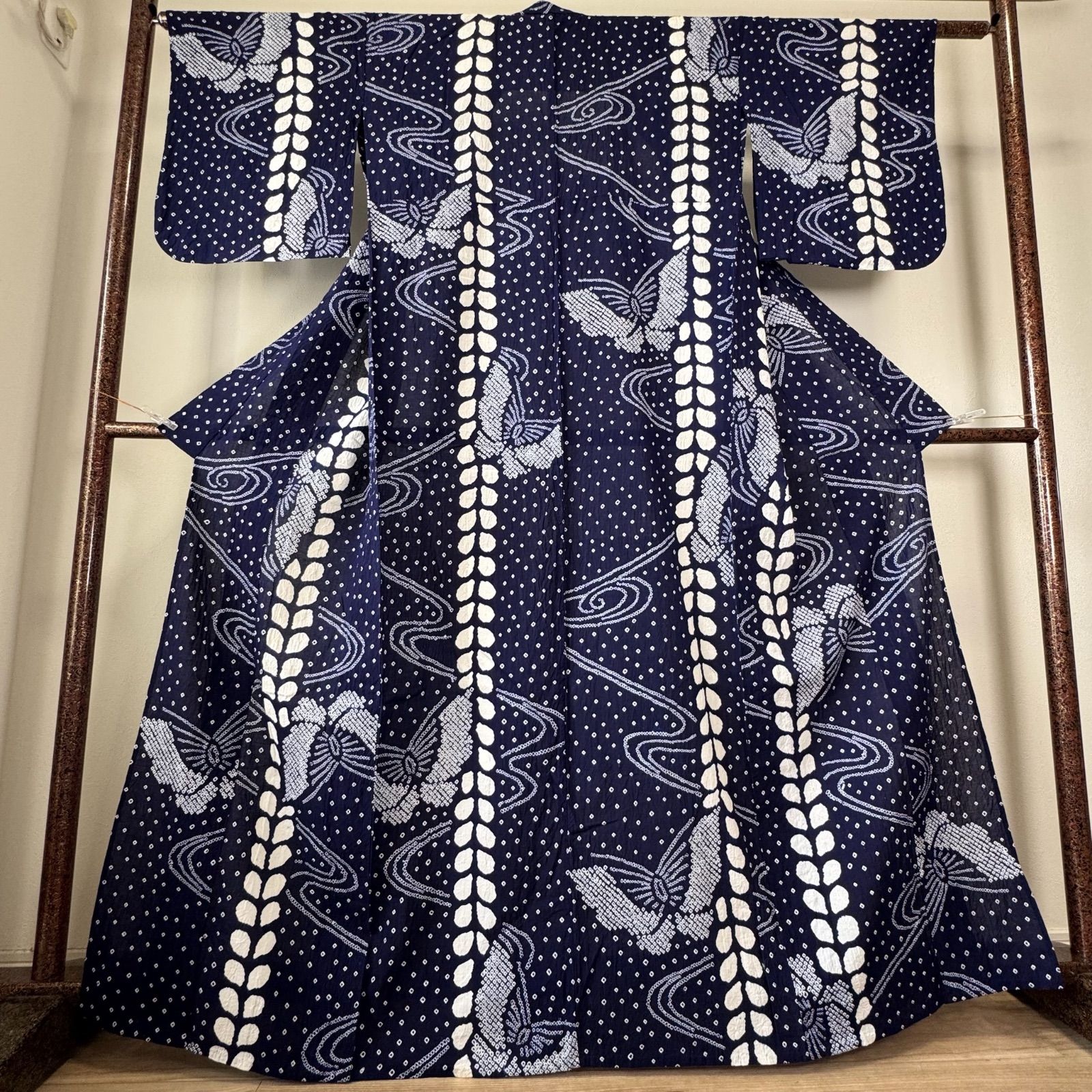 超美品　有松絞り　本染浴衣　総絞り　浴衣 着物　夏物　170　トールサイズ　紫 超美品 有松絞り 本染浴衣 総絞り 浴衣 着物 夏物 170 トール
