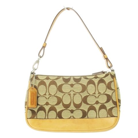 コーチ COACH ハンドバッグ ワンハンドル ミニ キャンバス ジャカード レザー 革 シグネチャー 茶 ブラウン 6094 |CK11 GY18