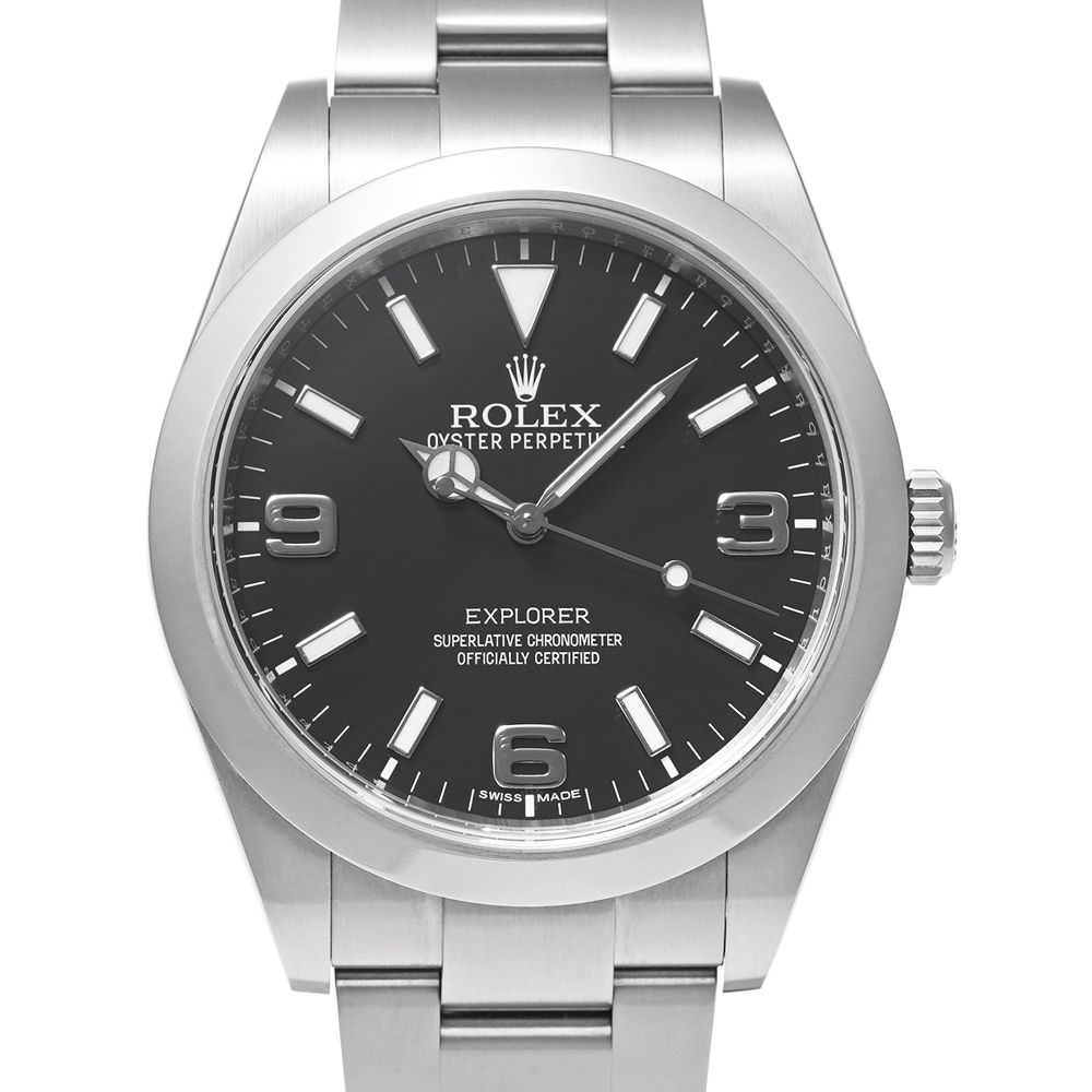 ロレックス エクスプローラー1 ブラックアウト 鏡面バックル Ref.214270 中古品 メンズ 腕時計