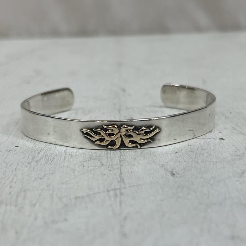 古着 ブレスレット バングル SILVER シルバー 925 K10 ゴールド 平打ち バングル