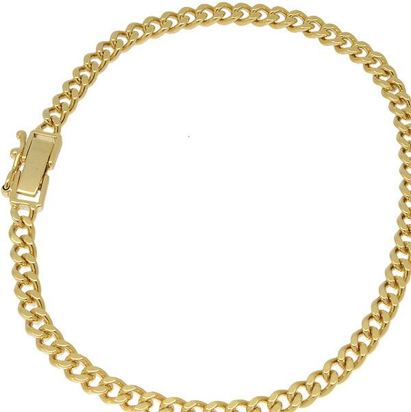 送料無料・返品可♪K18YG 2面シングル 喜平ブレスレット 18.5cm 10.0g  