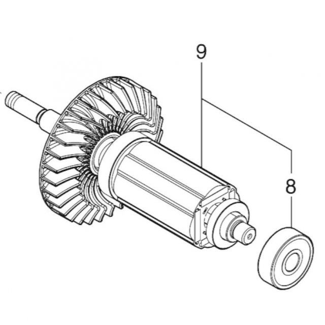 マキタ makita 40Vmax 100mm 充電式ディスクグラインダ GA045GZ 用 ロータアッセンブリ 8ツキ 519763-2 ジスク 部品 修理 パーツ 研削