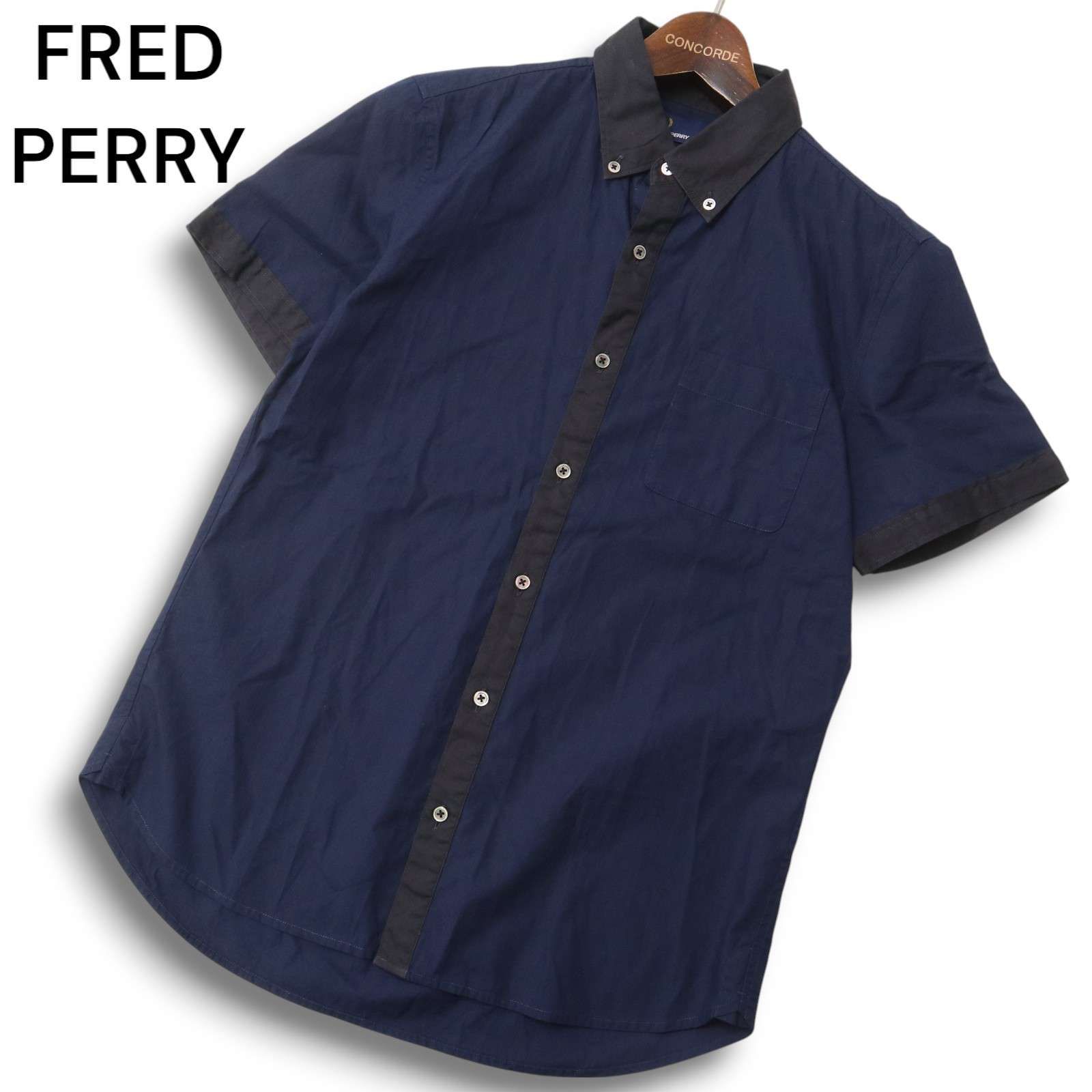 FRED PERRY フレッドペリー 春夏☆ 半袖 ボタンダウン シャツ Sz.S 