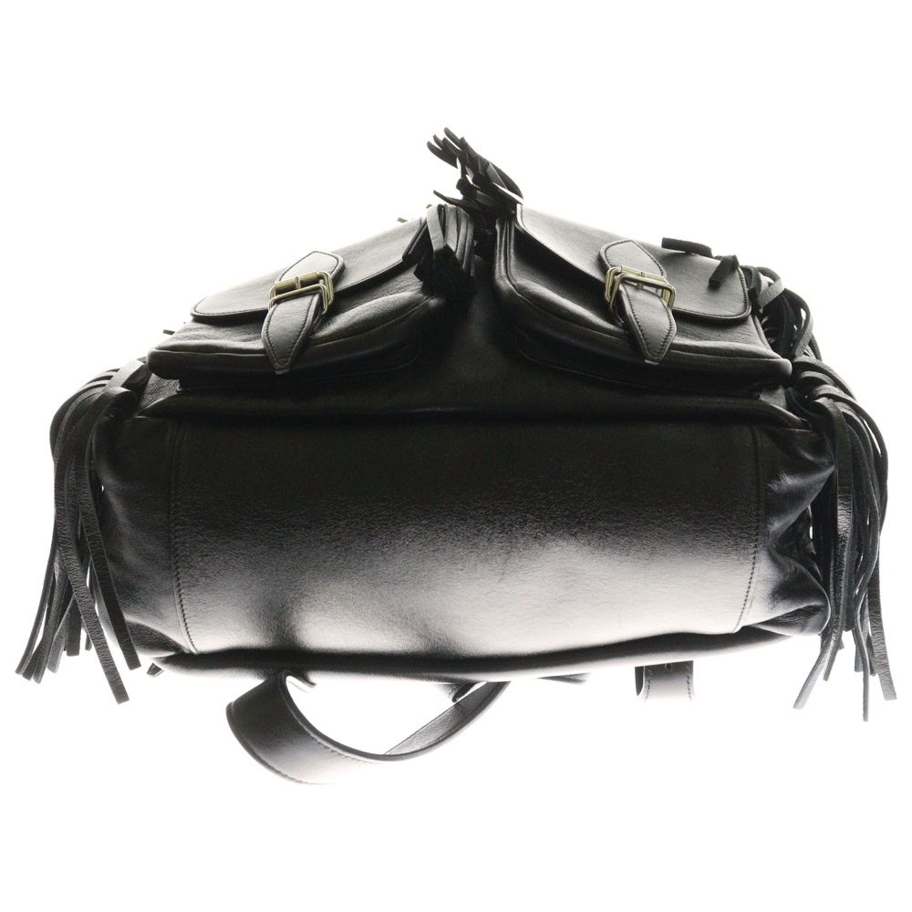 SAINT LAURENT フリンジ カーブレザー リュック 極美品 鑑定書付】SAINT LAURENT フリンジ カーブレザー リュック
