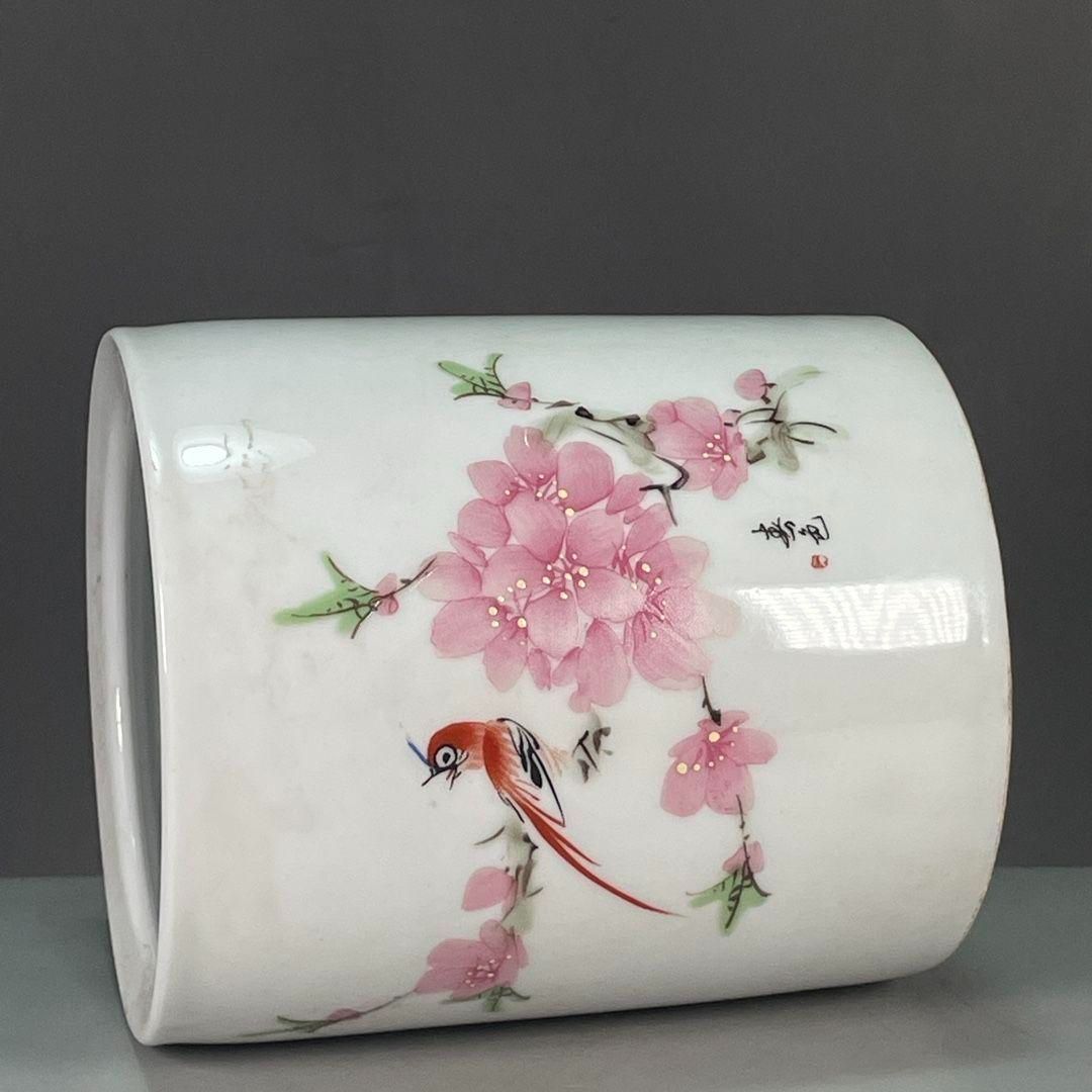 パステル花鳥筆箱 景徳鎮 陶磁器 装飾品 現代工芸品 美術品 置物 パステル花鳥紋の筆箱 景徳鎮 陶磁器 装飾品 現代工芸品 美術品